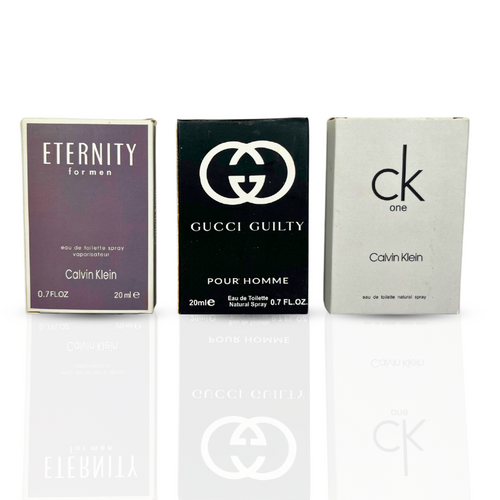3 Testers (CK Eternity Men, Gucci Guilty, CK One)