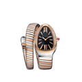 Bvlgari Serpenti Tubogas Watch Dual tone Chain Black Dial