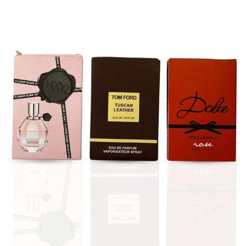 3 Testers (Flowerbomb, Tom Ford Tuscan Leather, D&G Rose)