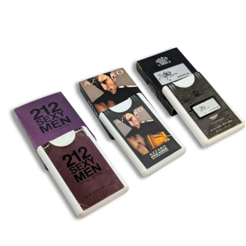 3 Testers (212 Sexy Men, Azzaro Pour Homme, Creed Aventus)