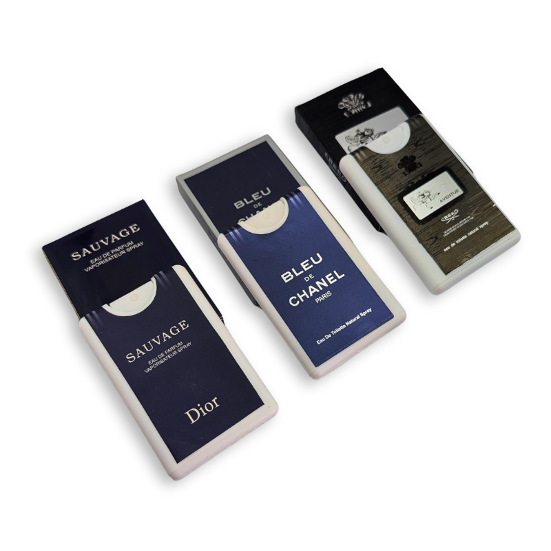 3 Testers (Sauvage Dior, Bleu de Chanel, Creed Aventus)