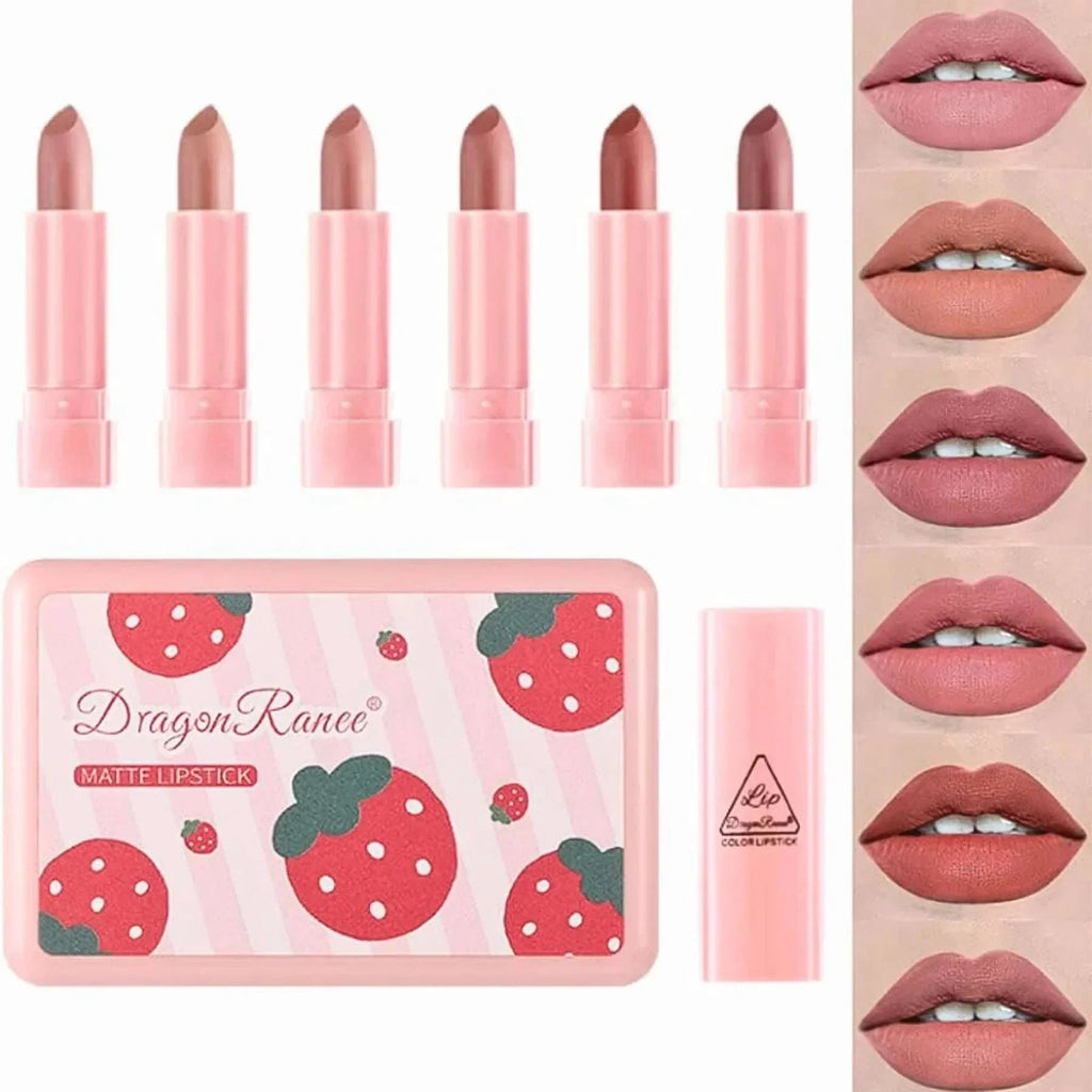 6 Colors Mini Matte Lipstick Set - ZIOR