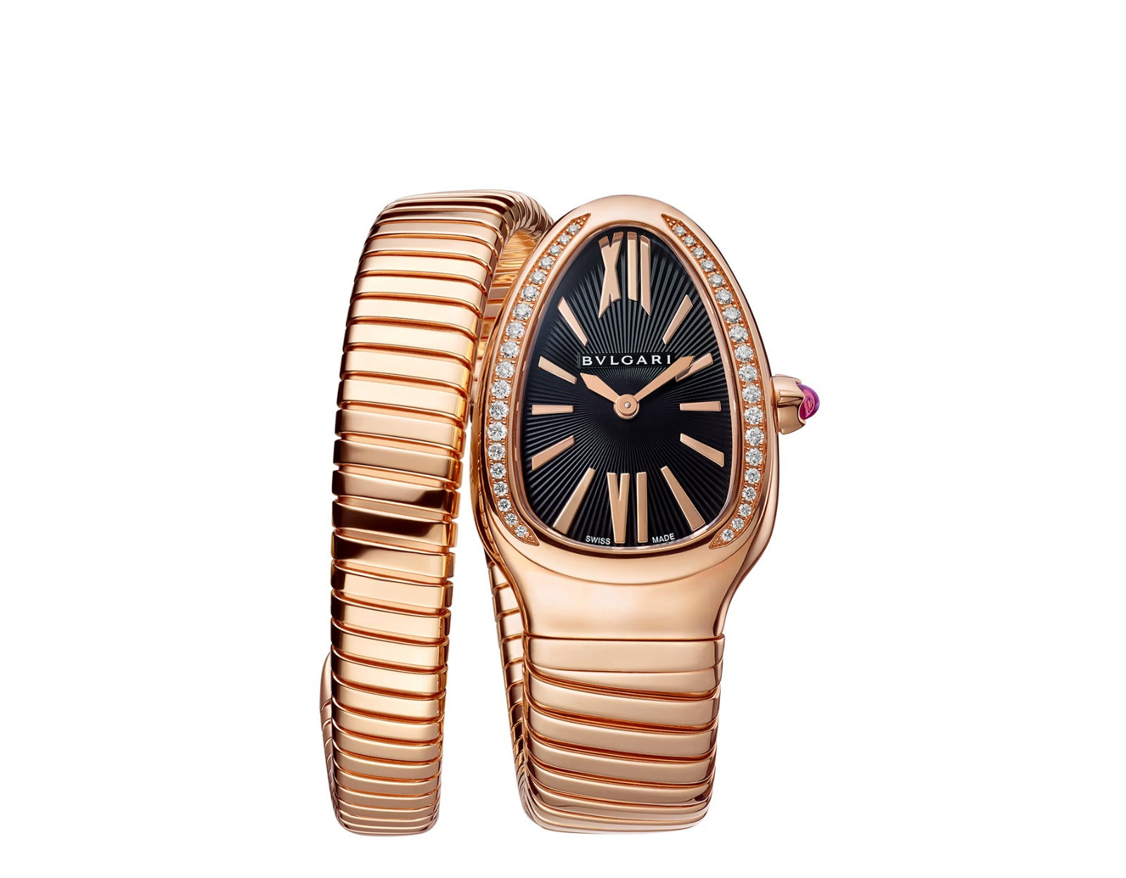 Bvlgari Serpenti Tubogas Watch Golden Chain Black Dial