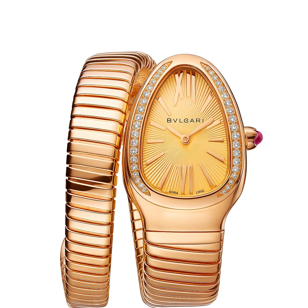 Bvlgari Serpenti Tubogas Watch Golden Chain Golden Dial