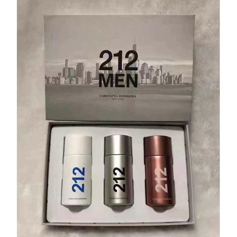 Carolina Herrera 212 Mens 3 in 1 Perfume Gift Set (3 × 30ml)